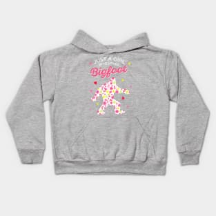 Girl who Loves Bigfoot Kids Hoodie